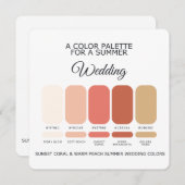 Coral Warm Peach Summer Wedding Palette 2026 Card 招待状 (正面/裏面)