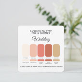 Coral Warm Peach Summer Wedding Palette 2026 Card 招待状 (スタンド正面)
