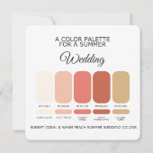 Coral Warm Peach Summer Wedding Palette 2026 Card 招待状 (裏面)