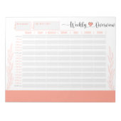 Coral Weeklyプランナーとオーガナイザー、1時間M ノートパッド (正面)