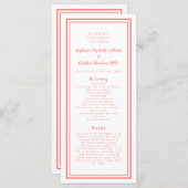 Coral & White結婚のサービス式ミニマル プログラム (正面/裏面)