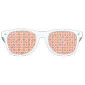 Coral White Hearts Pattern レトロサングラス (正面)