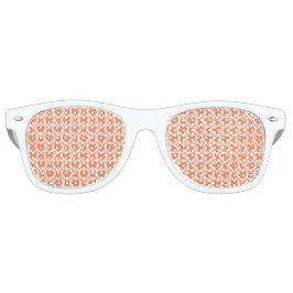 Coral White Hearts Pattern レトロサングラス