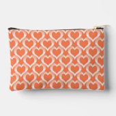 Coral White Hearts Pattern Small アクセサリーポーチ (裏面)