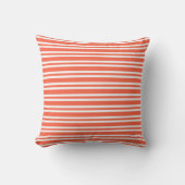 Coral White Stripes Seamless Pattern クッション (正面)