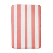 Coral White Summer Stripes バスマット (正面縦)