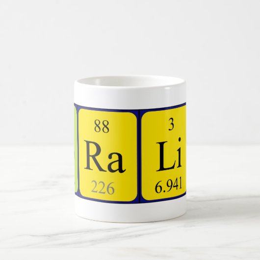 Coralineの周期表の名前のマグ コーヒーマグカップ (中央)