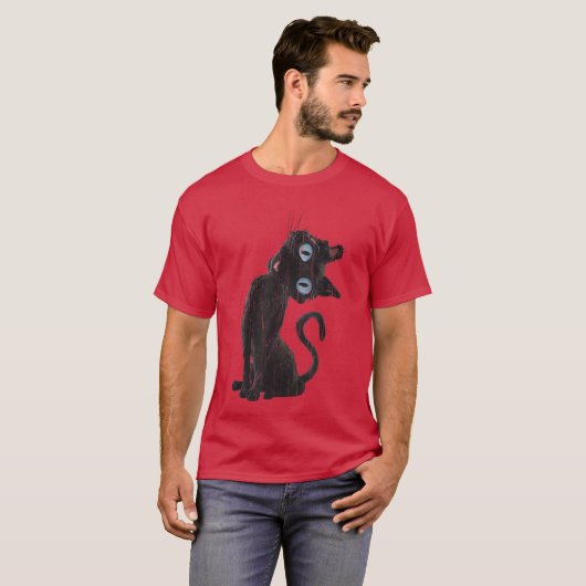 Coraline Cat Creepy Cat Cute Cat Meme Tシャツ (正面フル)