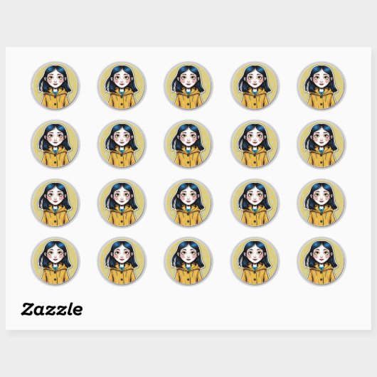 Coraline Inspired Sticker ラウンドシール (シート)