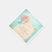 Corallight Mermaid Keepsake Baby Shower スタンダードカクテルナプキン (角)
