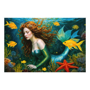 "Coralyn" – 美しい神秘的な人魚 フォトプリント