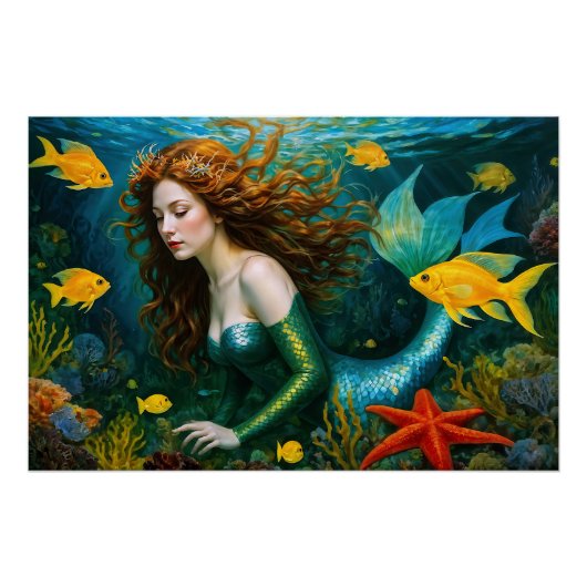 "Coralyn" – 美しい神秘的な人魚 ポスター (正面)