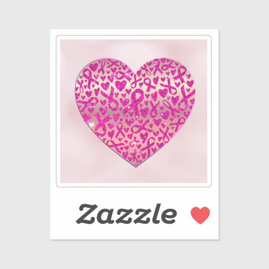 Corazón apoyo contra el Cáncer de Mama Camiseta シール (シート)