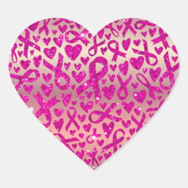 Corazón apoyo contra el Cáncer de Mama Camiseta ハートシール