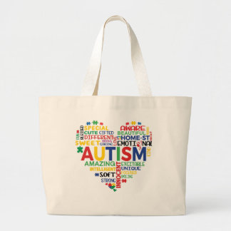 corazon autismo ラージトートバッグ