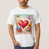 Corazón de Amor: Flores y Mariposas Tシャツ (正面)