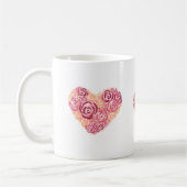 Corazon de flores en acuarela コーヒーマグカップ (左)