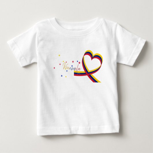 Corazón de Venezuela con Estrellas – Diseño Tierno ベビーTシャツ (正面)