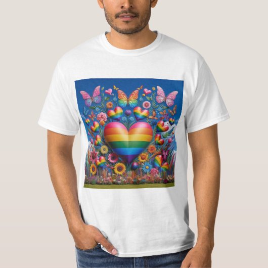 Corazones de Arcoíris: Celebrando el Orgullo LGBTQ Tシャツ (正面)