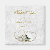 Corazones De Perlas Y Flores, Damasco Gracias マグネット (正面)