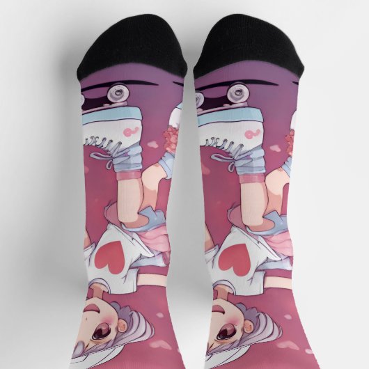 corazones pattern ソックス (上部)