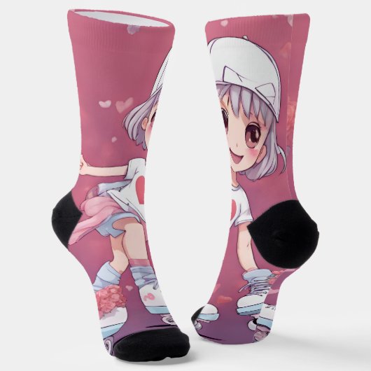 corazones pattern ソックス (傾斜あり)