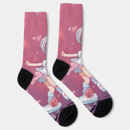 corazones pattern ソックス