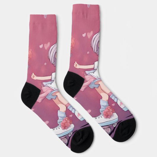 corazones pattern ソックス (右)