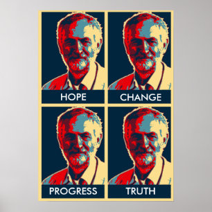 corbynの希望の変更の進歩の真実のプリントポスター ポスター