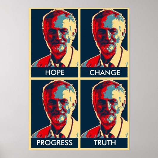 corbyn hope change progress truthプリントポスター ポスター (正面)
