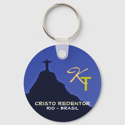 Corcovado，リオ，ブラジル追加イニシャル キーホルダー (正面)