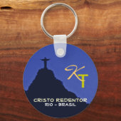 Corcovado，リオ，ブラジル追加イニシャル キーホルダー (正面)