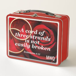 CORD OF 3 STRANDS Christian Wedding Quote メタルランチボックス