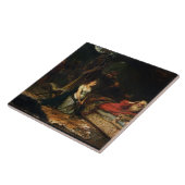 Cordeliaおよび王Lear (キャンバスの油) タイル (側面)