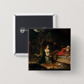 Cordeliaおよび王Lear (キャンバスの油) 缶バッジ (正面&裏面)