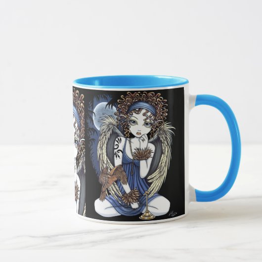 "Cordelia"のゴシック様式月の油の鳥の天使の芸術のマグ マグカップ (右)