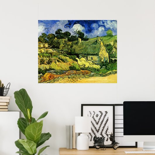 Cordevilleの茅葺きコテージVincent van Kawaii著 ポスター (ホームオフィス)