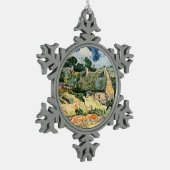 Cordeville Vincent vanゴッホの茅葺きコテージ スノーフレークピューターオーナメント (左)