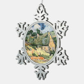 Cordeville Vincent vanゴッホの茅葺きコテージ スノーフレークピューターオーナメント (右)