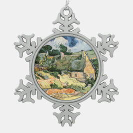 Cordeville Vincent vanゴッホの茅葺きコテージ スノーフレークピューターオーナメント