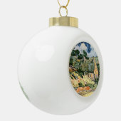 Cordeville Vincent vanゴッホの茅葺きコテージ セラミックボールオーナメント (左)