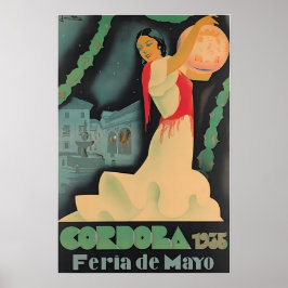 Cordoba Print Spain Travel Poster Spanish Art ポスター