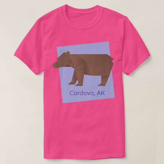Cordova AK Brown Origami Bear Abstract Geometrical Tシャツ (デザイン正面)