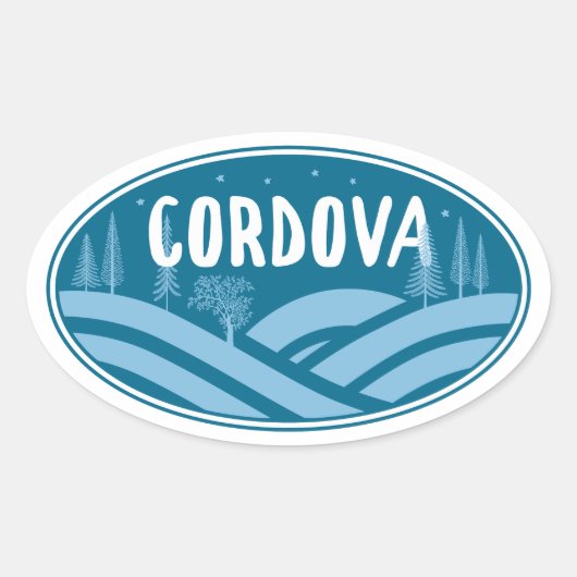 Cordova Alaska Outdoors 楕円形シール (正面)