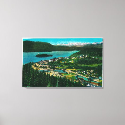 Cordova, AlaskaCordova, AKのタウンビュー キャンバスプリント (正面)