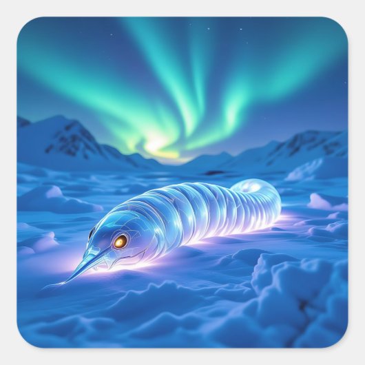 Cordova Iceworm Alaska Cryptid スクエアシール (正面)