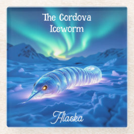 Cordova Iceworm Alaska Keepsake Souvenir  ガラスコースター