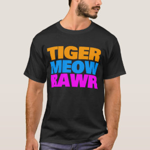 COREYのトラの80年代の三色の猫の鳴き声RAWR Tシャツ