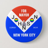 Corey Johnson for NYC Mayor 2021 缶バッジ (正面)