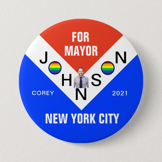 Corey Johnson for NYC Mayor 2021 缶バッジ (正面)